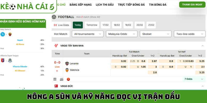 Nông A Sùn và kỹ năng đọc vị trận đấu